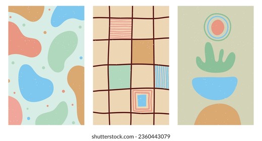 Modern abstract cover set, minimal cover design. Colorful geometric background, vector illustration.