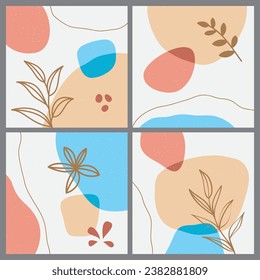 Moderno juego de portada abstracta, diseño mínimo de portada. Fondo geométrico colorido, ilustración vectorial.