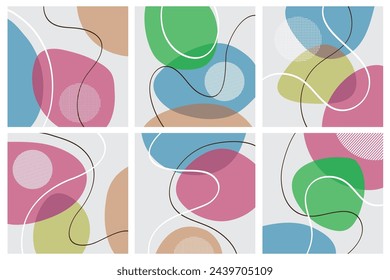 Modern abstract cover set, minimal cover design. Colorful geometric background, vector illustration.