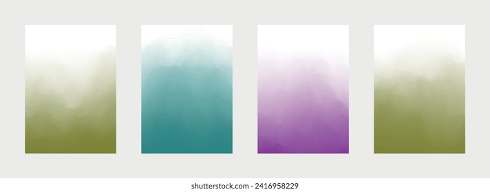 Modern Abstract Cover Set. Multicolor Background. Fade Backdrop. Smudge Design. Vector illustration