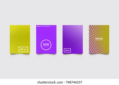 Modern abstract cover set with abstract shape compositions. Futuristic, minimal design, EPS10