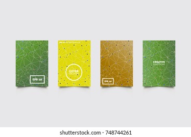 Modern abstract cover set with abstract shape compositions. Futuristic, minimal design, EPS10