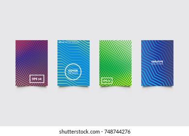 Modern abstract cover set with abstract shape compositions. Futuristic, minimal design, EPS10