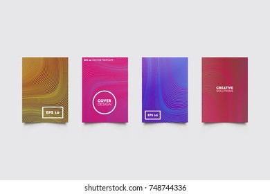 Modern abstract cover set with abstract shape compositions. Futuristic, minimal design, EPS10