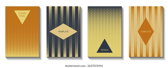 Modelos de capa abstratos modernos. Adequado para brochuras ou publicações digitais. Layout criativo para uso promocional. Design baseado em grade com estrutura sólida.