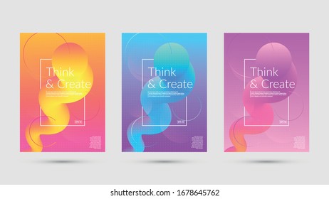 Modern abstract covers and background set. Cool gradient shapes composition. Futuristic design. Eps 10 vector.
