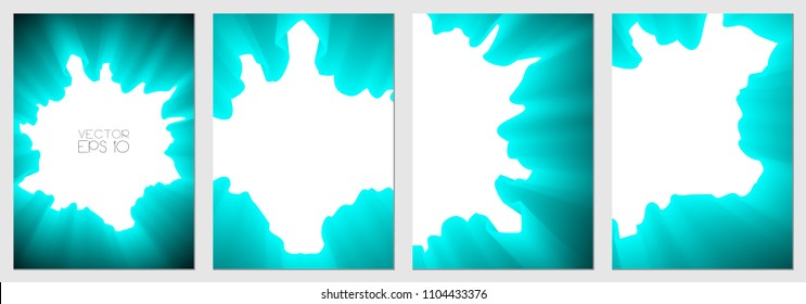 Modern abstract covers. Bright blue gradient composition. Futuristic design. Eps10 vector.