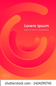 Modern abstract covers. Cool composition circles gradient. Pie chart. Orange, Red, Pink. Eps10 vector.