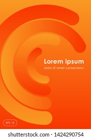 Modern abstract covers. Cool composition circles gradient. Pie chart. Orange. Eps10 vector.