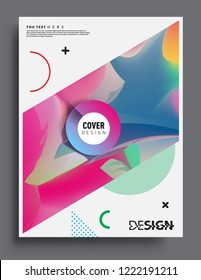 Modern abstract covers. Cool gradient shapes and geometric object composition, vector covers design.