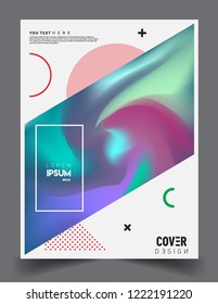 Modern abstract covers. Cool gradient shapes and geometric object composition, vector covers design.