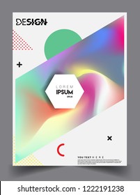 Modern abstract covers. Cool gradient shapes and geometric object composition, vector covers design.