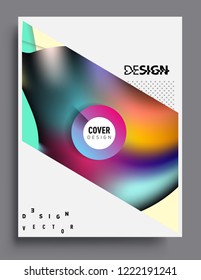 Modern abstract covers. Cool gradient shapes and geometric object composition, vector covers design.