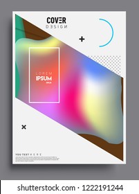 Modern abstract covers. Cool gradient shapes and geometric object composition, vector covers design.