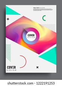 Modern abstract covers. Cool gradient shapes and geometric object composition, vector covers design.