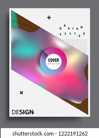 Modern abstract covers. Cool gradient shapes and geometric object composition, vector covers design.
