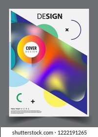 Modern abstract covers. Cool gradient shapes and geometric object composition, vector covers design.