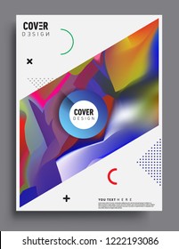 Modern abstract covers. Cool gradient shapes and geometric object composition, vector covers design.