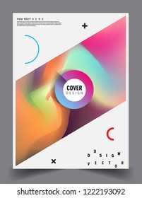 Modern abstract covers. Cool gradient shapes and geometric object composition, vector covers design.