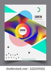 Modern abstract covers. Cool gradient shapes and geometric object composition, vector covers design.