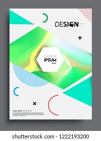 Modern abstract covers. Cool gradient shapes and geometric object composition, vector covers design.