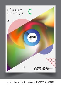 Modern abstract covers. Cool gradient shapes and geometric object composition, vector covers design.