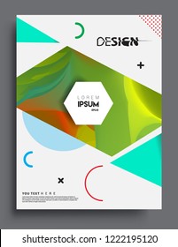 Modern abstract covers. Cool gradient shapes and geometric object composition, vector covers design.