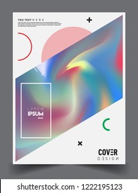 Modern abstract covers. Cool gradient shapes and geometric object composition, vector covers design.