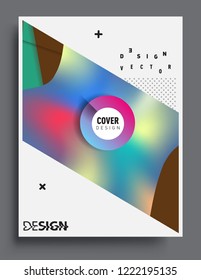 Modern abstract covers. Cool gradient shapes and geometric object composition, vector covers design.