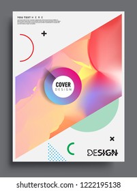 Modern abstract covers. Cool gradient shapes and geometric object composition, vector covers design.