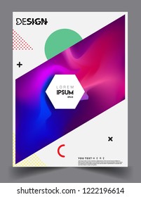 Modern abstract covers. Cool gradient shapes and geometric object composition, vector covers design.