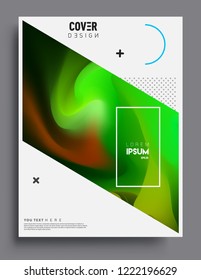Modern abstract covers. Cool gradient shapes and geometric object composition, vector covers design.