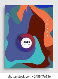 Modern abstract covers. Cool gradient shapes and geometric object composition, vector covers design.