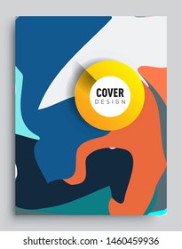 Modern abstract covers. Cool gradient shapes and geometric object composition, vector covers design.