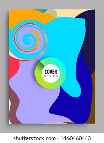 Modern abstract covers. Cool gradient shapes and geometric object composition, vector covers design.