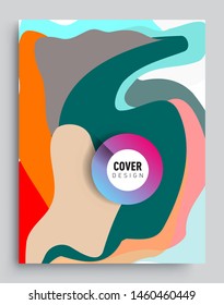 Modern abstract covers. Cool gradient shapes and geometric object composition, vector covers design.