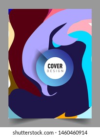 Modern abstract covers. Cool gradient shapes and geometric object composition, vector covers design.