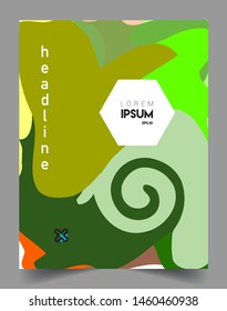Modern abstract covers. Cool gradient shapes and geometric object composition, vector covers design.