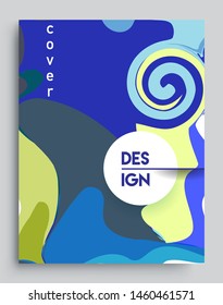 Modern abstract covers. Cool gradient shapes and geometric object composition, vector covers design.