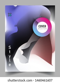 Modern abstract covers. Cool gradient shapes and geometric object composition, vector covers design.