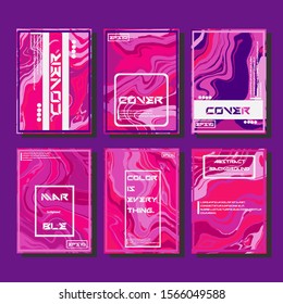 Modern abstract covers. Cool trendy fluid gradient shapes. Vector illustration