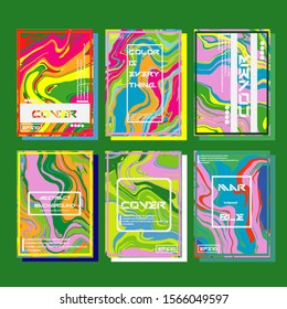 Modern abstract covers. Cool trendy fluid gradient shapes. Vector illustration