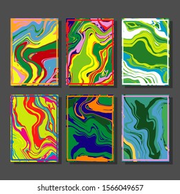Modern abstract covers. Cool trendy fluid gradient shapes. Vector illustration