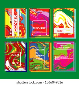 Modern abstract covers. Cool trendy fluid gradient shapes. Vector illustration