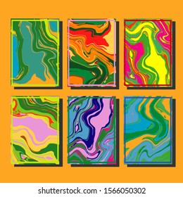 Modern abstract covers. Cool trendy fluid gradient shapes. Vector illustration