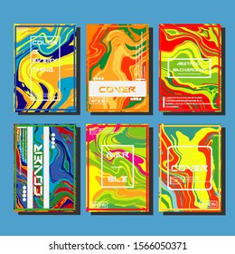 Modern abstract covers. Cool trendy fluid gradient shapes. Vector illustration