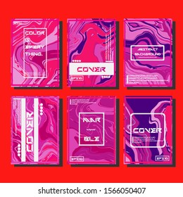 Modern abstract covers. Cool trendy fluid gradient shapes. Vector illustration