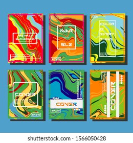 Modern abstract covers. Cool trendy fluid gradient shapes. Vector illustration