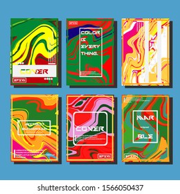 Modern abstract covers. Cool trendy fluid gradient shapes. Vector illustration