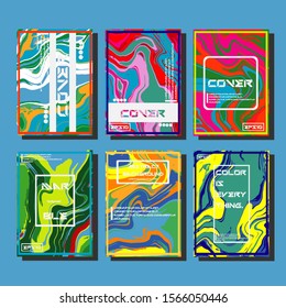 Modern abstract covers. Cool trendy fluid gradient shapes. Vector illustration